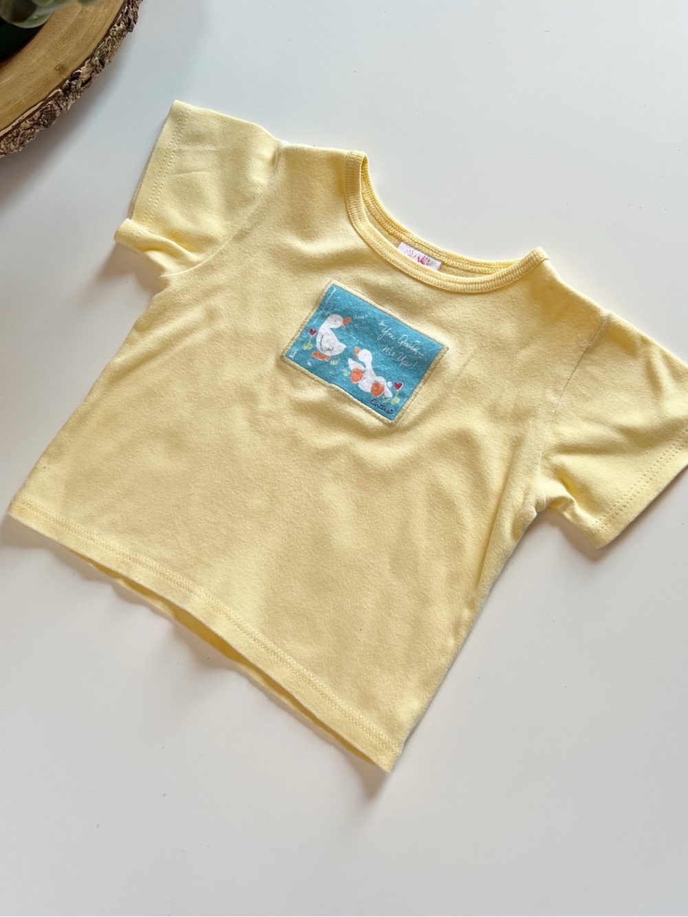 Vintage Carters Baby Girls Yellow Duck You Quack Me Up T-Shirt | 2T